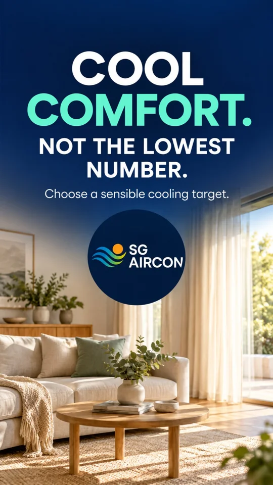 Choose a sensible cooling target, SG Aircon video cover